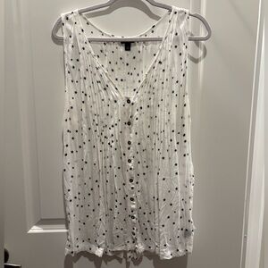 Torrid White Sleeveless Top with Navy Stars